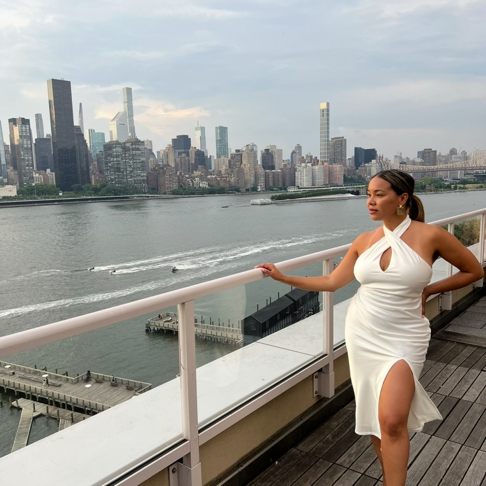 Lulu's White Backless Halter Dress